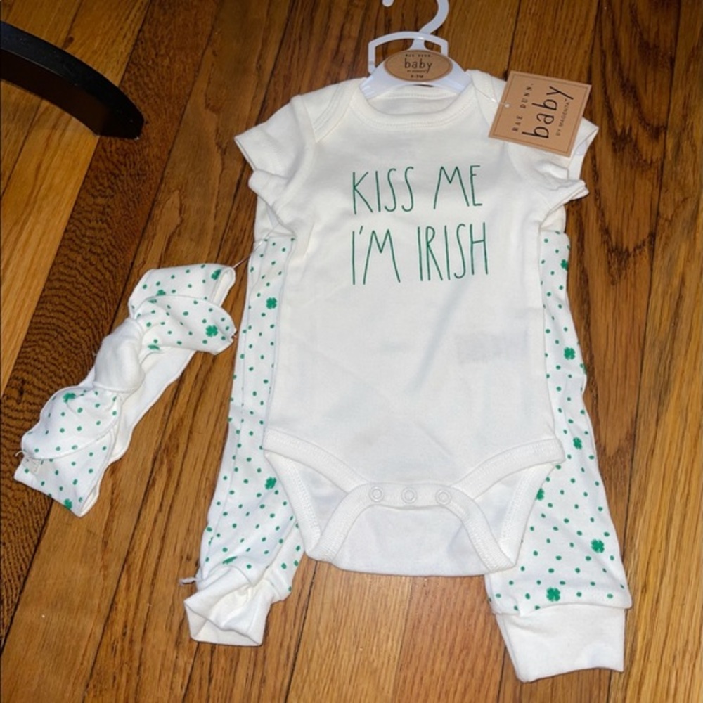 NWT Rae Dunn 3pc Baby Outfit 0-3 months